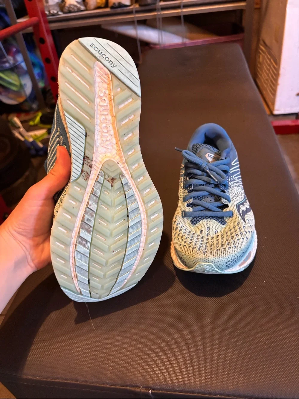 Saucony Light Blue and Navy Women's Racing flats
